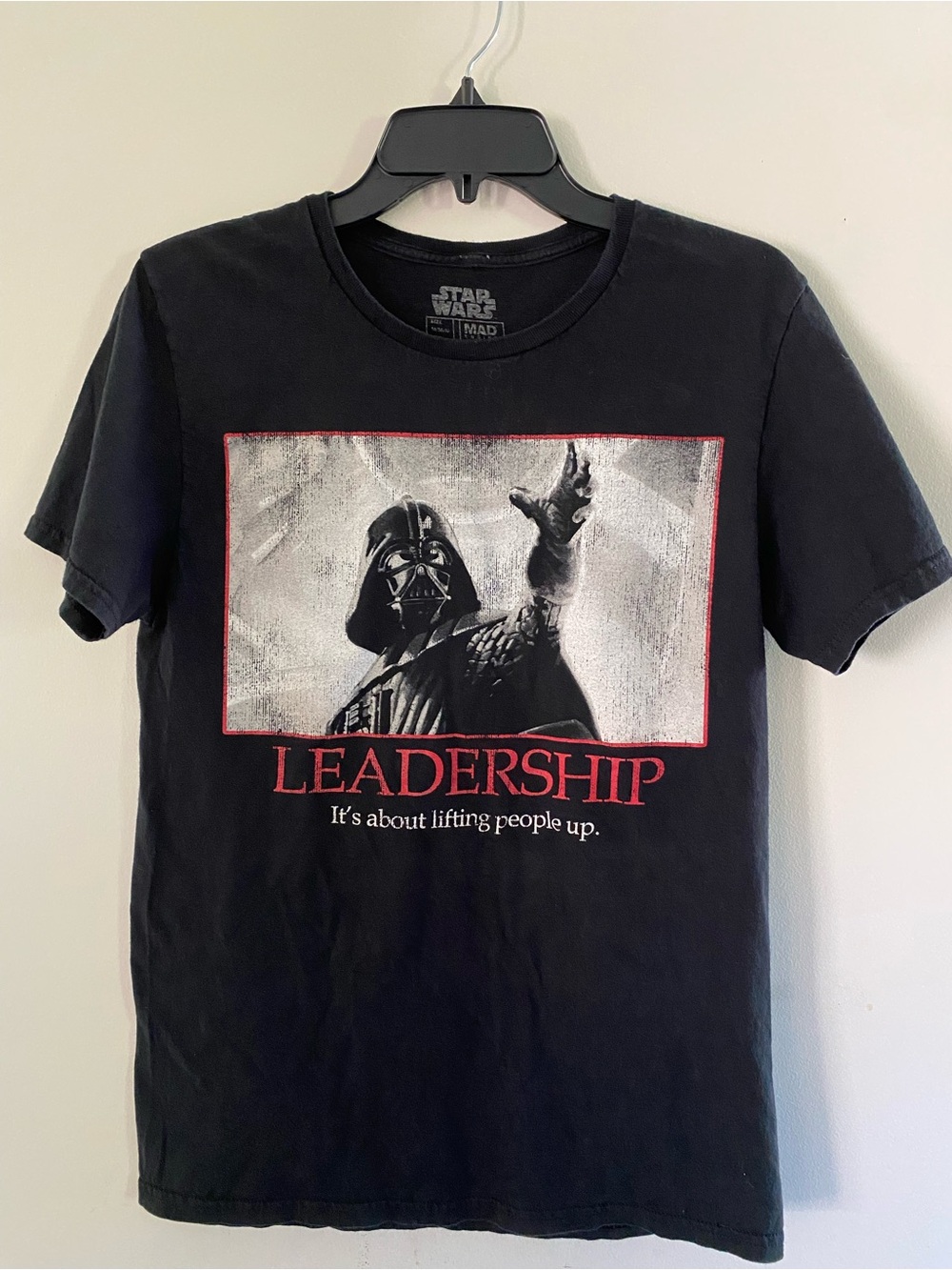 Star Wars Black Tee with Red-Accent Leadership Graphic